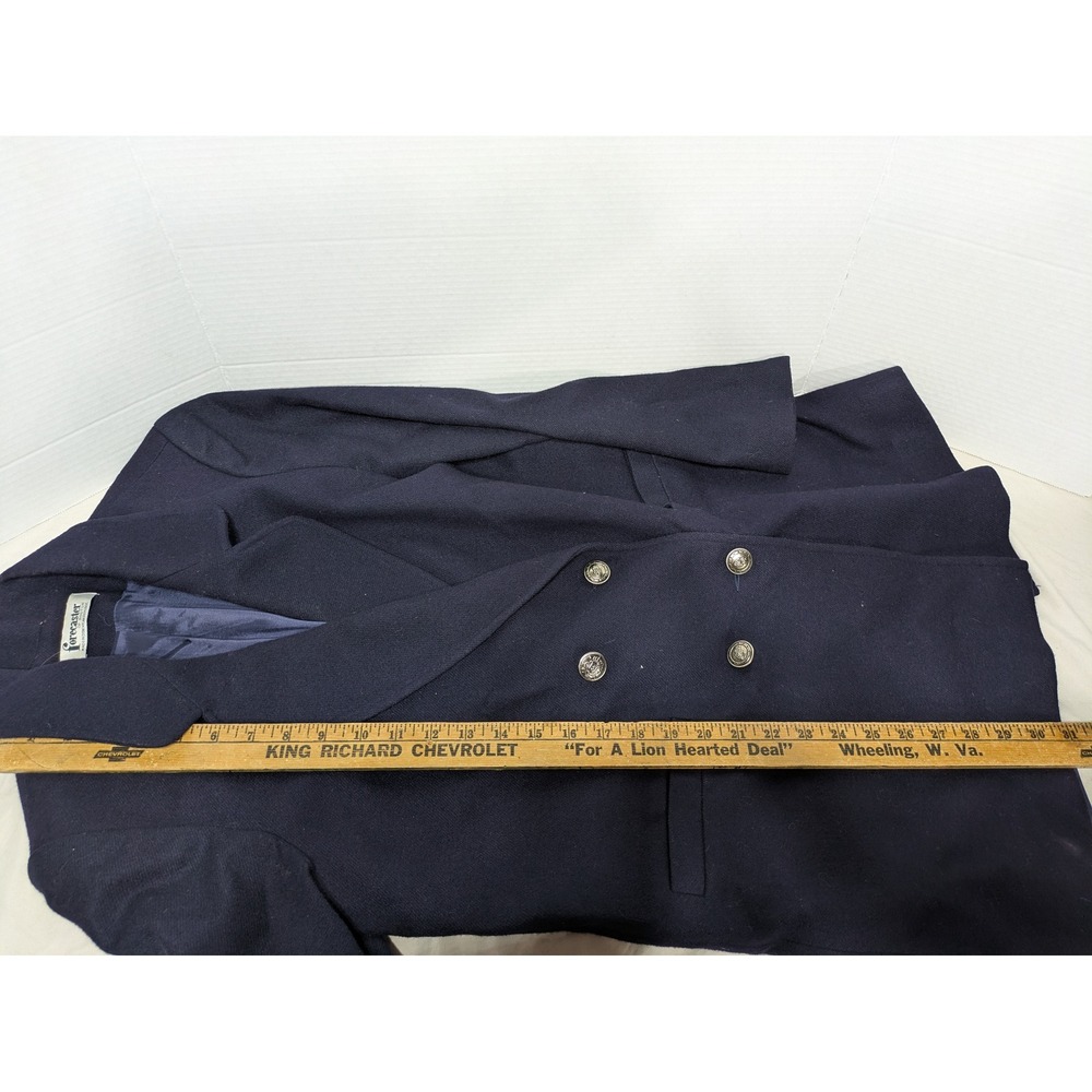 Forecaster of Boston Blazer Women's 7/8 Navy Blue 100% Pure Wool Double Breasted - Picture 3 of 13